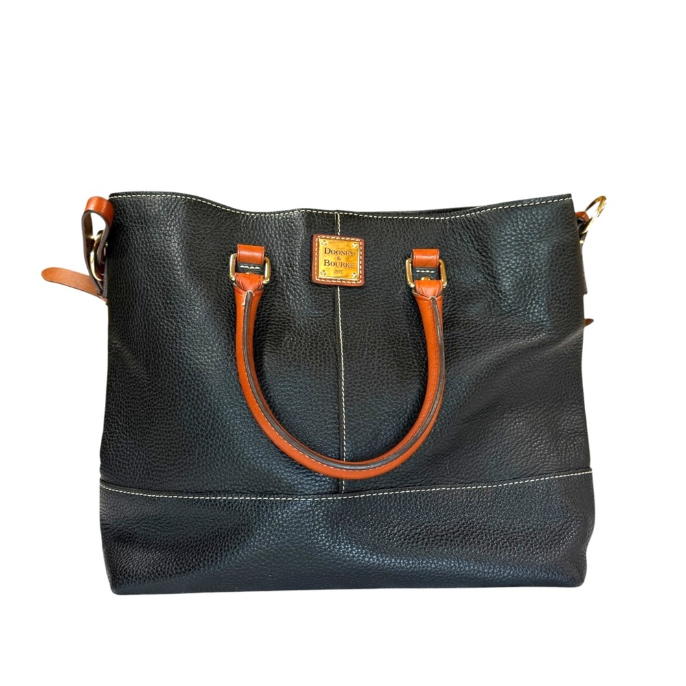 Dooney & Bourke Large Chelsea Shopper Black Pebbled Leather Tote Bag